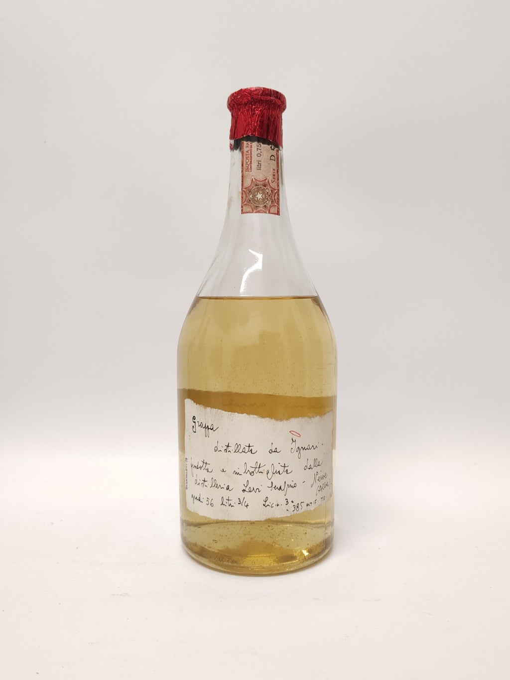 Romano Levi Grappa 1979 • Rare Collector Bottle • 3/4 L • 56% • Handg. Etikette