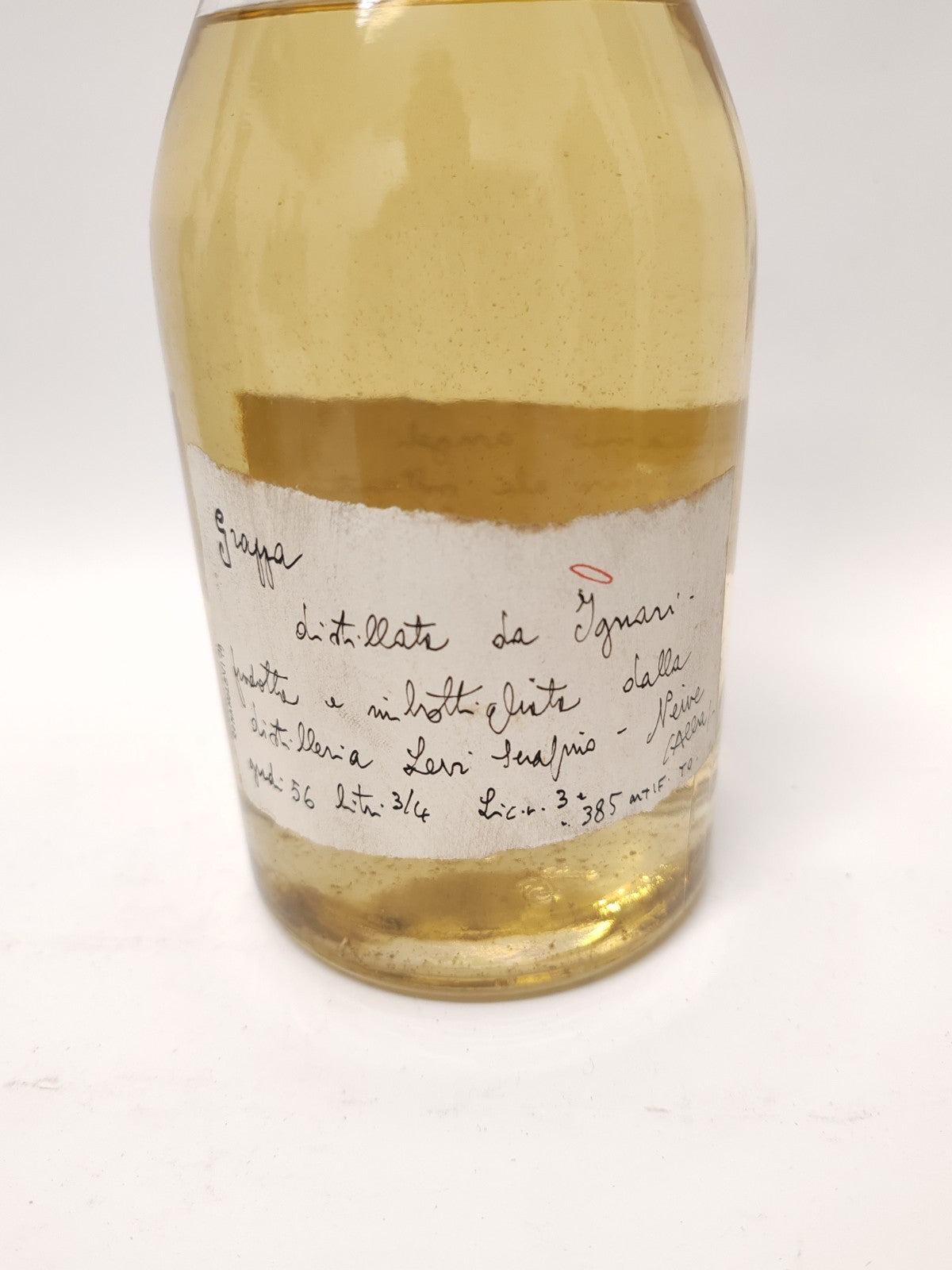 Romano Levi Grappa 1979 • Rare Collector Bottle • 3/4 L • 56% • Handg. Etikette