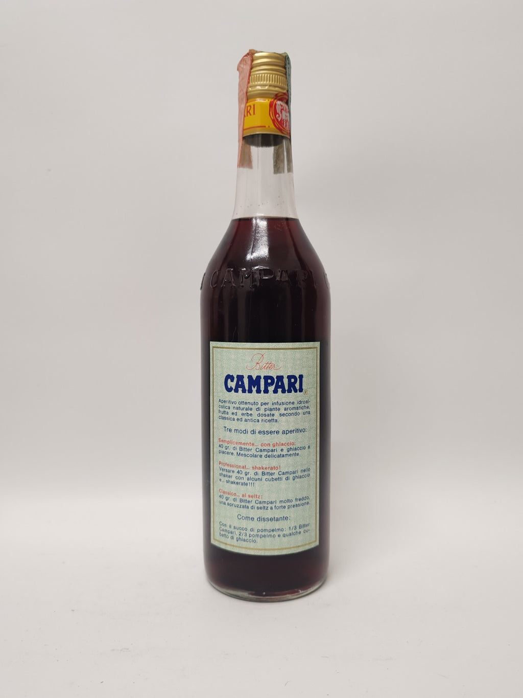 Campari Bitter Milano 1980er • 0,75L 25% • Rare Vintage Italian Liqueur