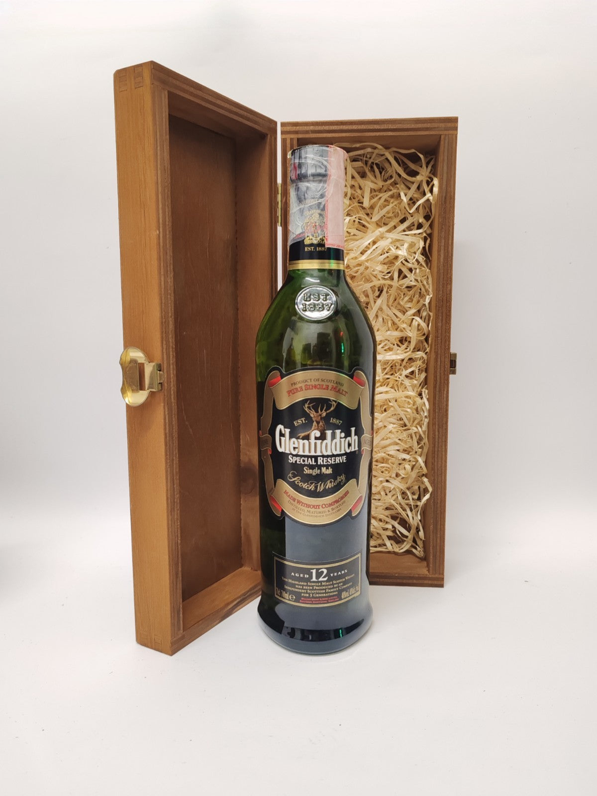 Glenfiddich Single Pure Malt Scotch Whisky 75 cl  40 % In Edler Holzschachtel