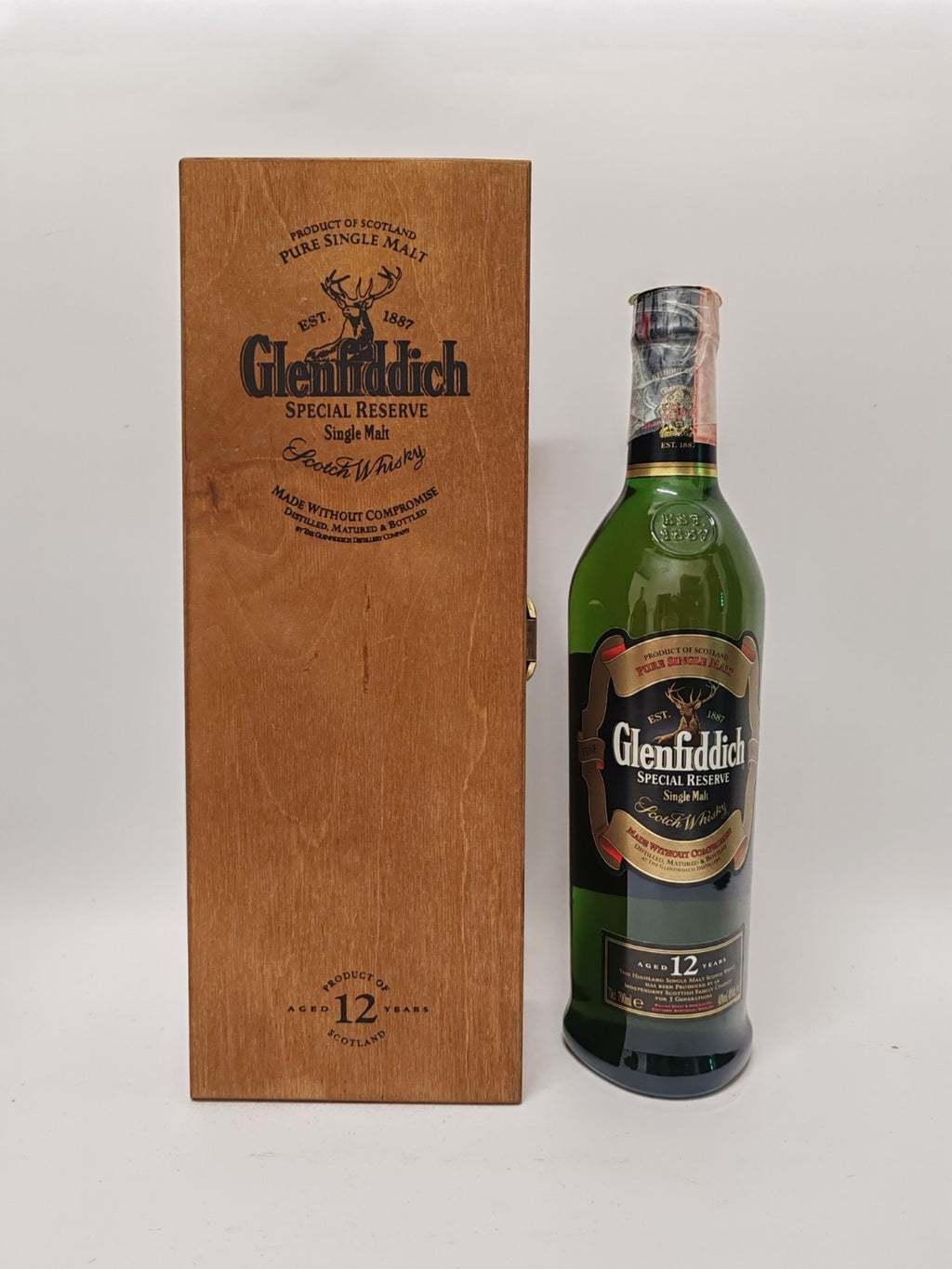 Glenfiddich Single Pure Malt Scotch Whisky 75 cl  40 % In Edler Holzschachtel