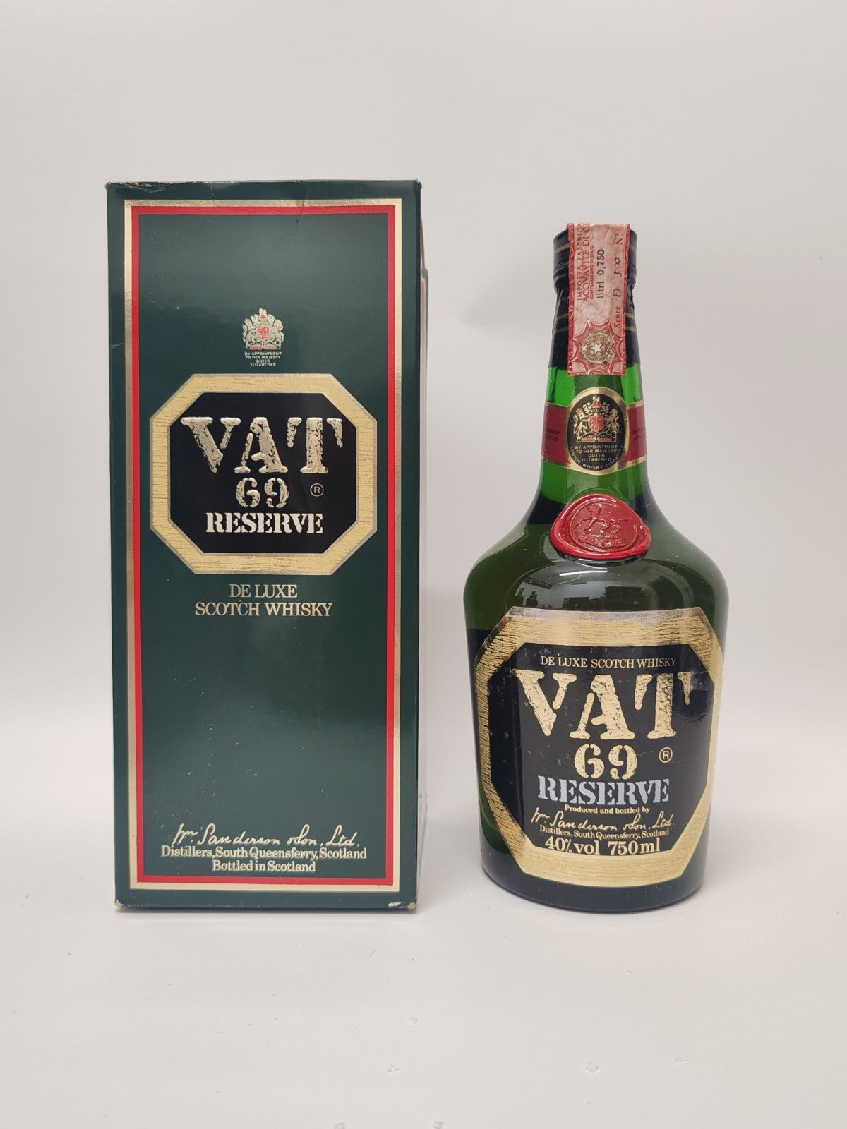 VAT 69 Reserve De Luxe Whisky 750ml 40% – 1980er Vintage – selten – OVP