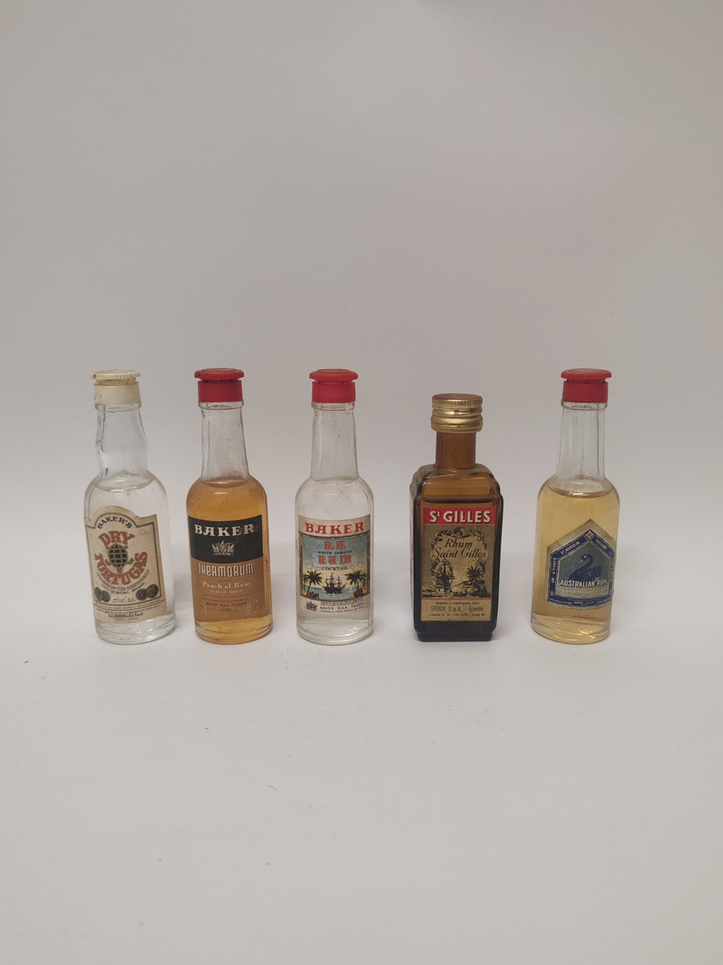 Seltenes 5er Set Rum Miniaturen – Vintage 70iger– Versiegelt & Perfekter Zustand