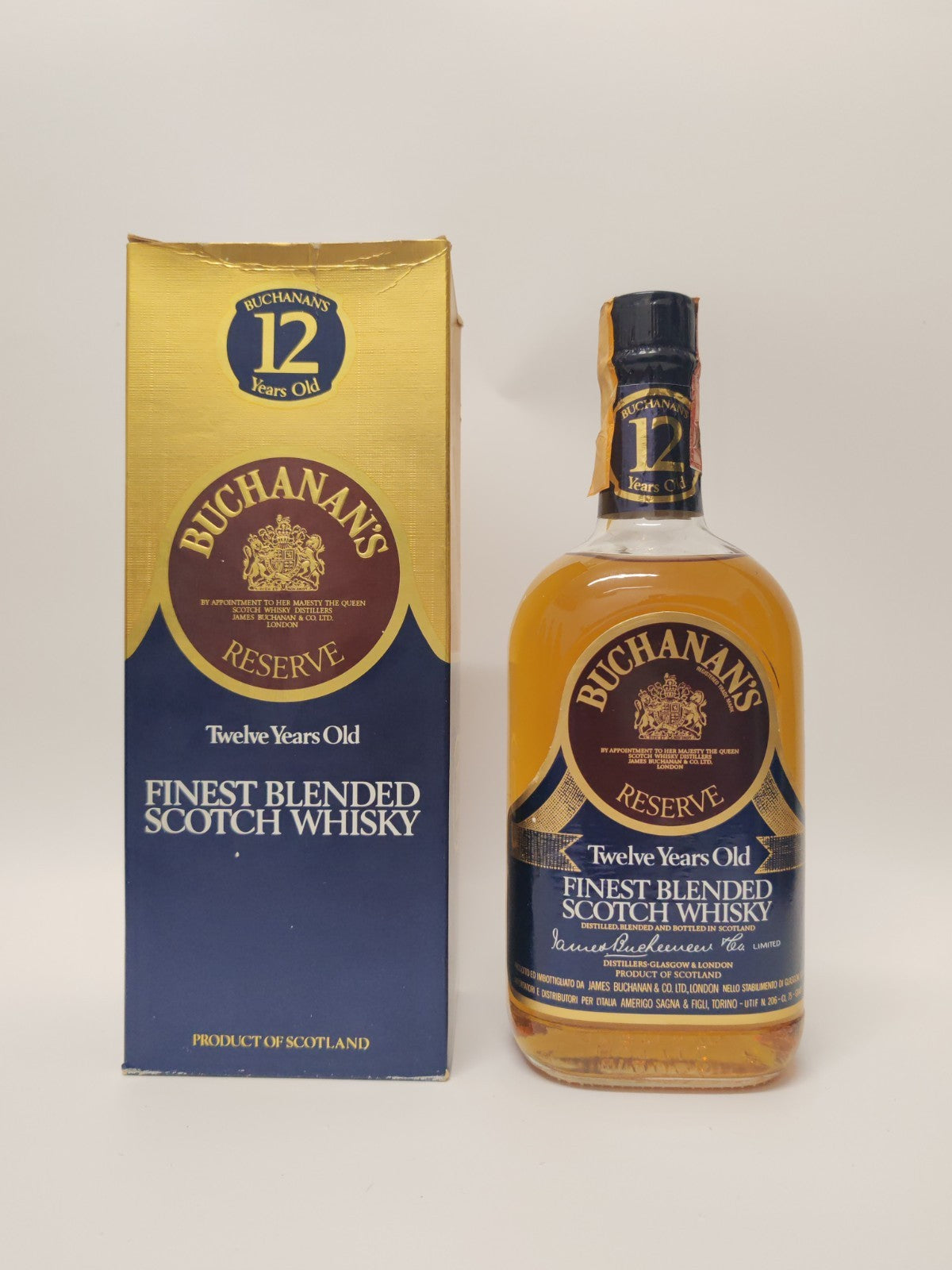 Buchanan’s Reserve 12 Jahre Whisky 75cl 40% – Rare Blended Scotch, Vintage 80er,