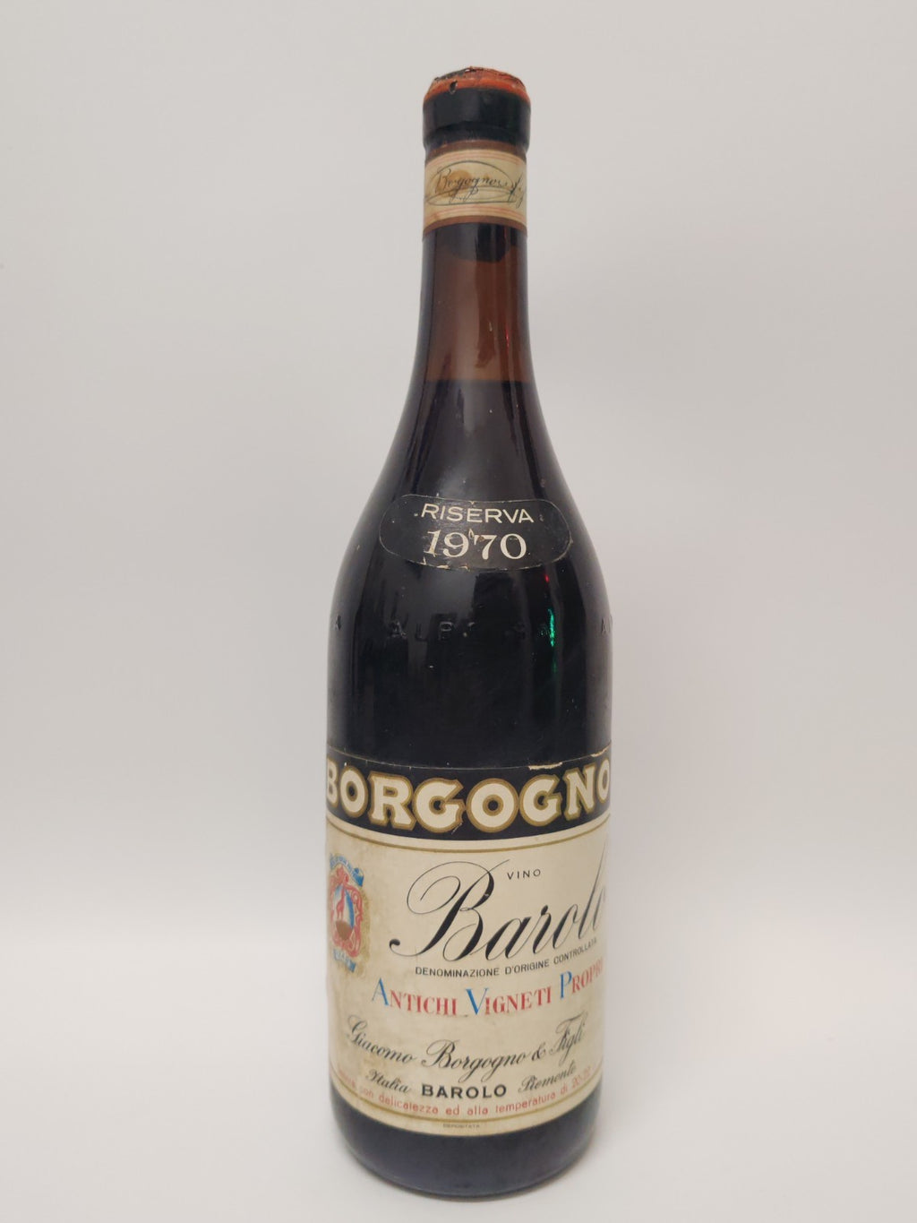Barolo Borgogno Riserva 1970 – 0,72 l 13,5% – Top Zustand, sehr guter Füllstand,
