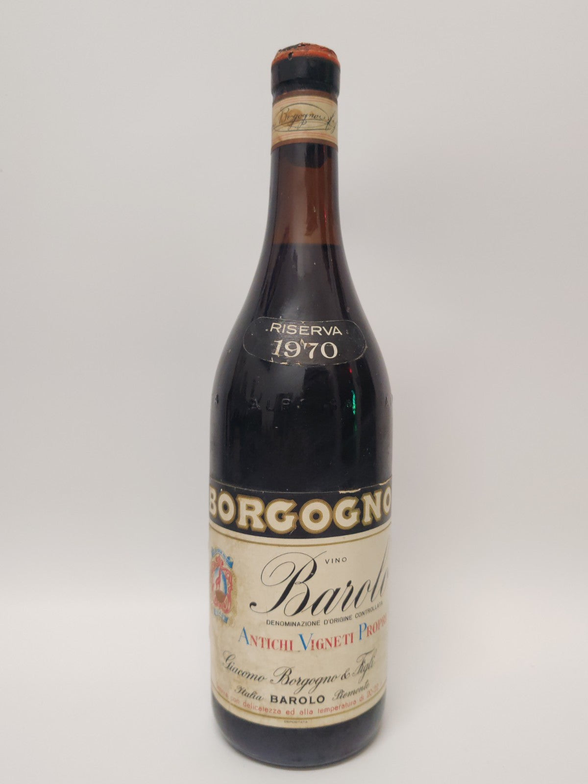 Barolo Borgogno Riserva 1970 – 0,72 l 13,5% – Top Zustand, sehr guter Füllstand,