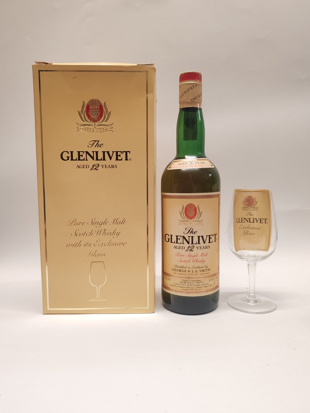 Glenlivet 12 Years All Malt Scotch Whisky Sonderausgabe Mit Schachtel Und Glas