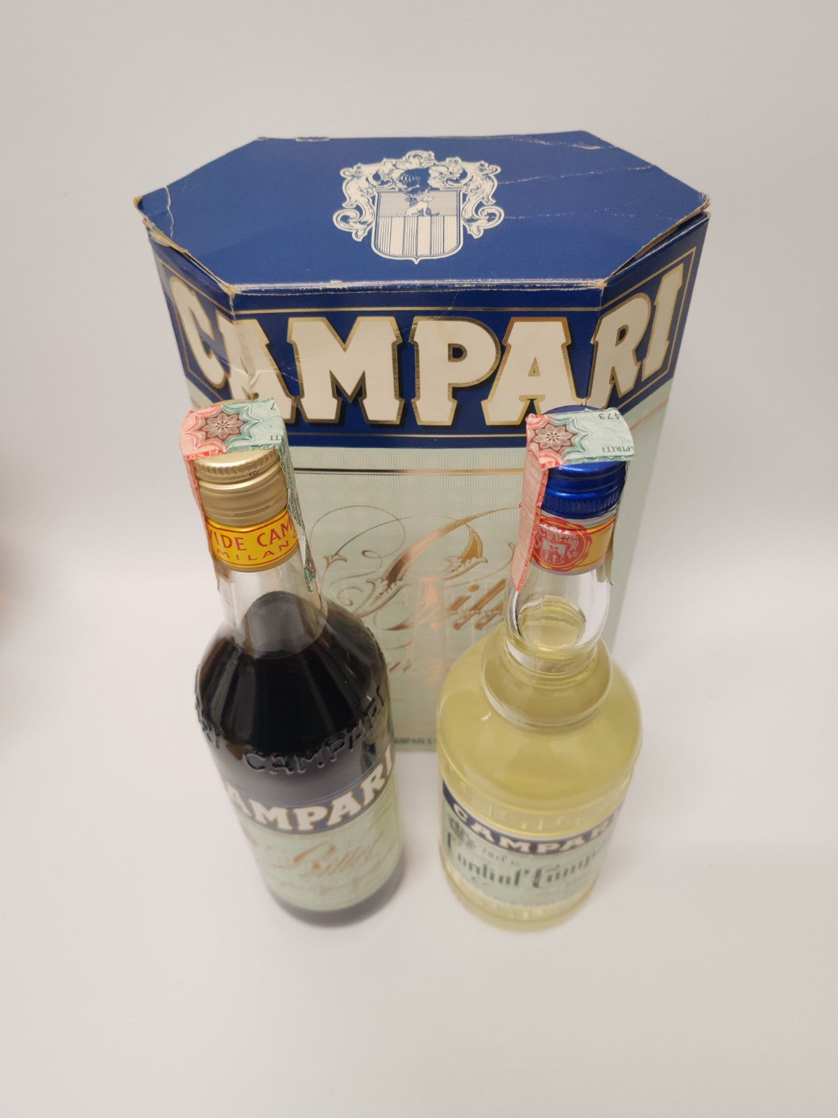 Campari Bitter & Cordial Geschenkset 2×0,7L | 1980er Vintage |Seltene Verpackung