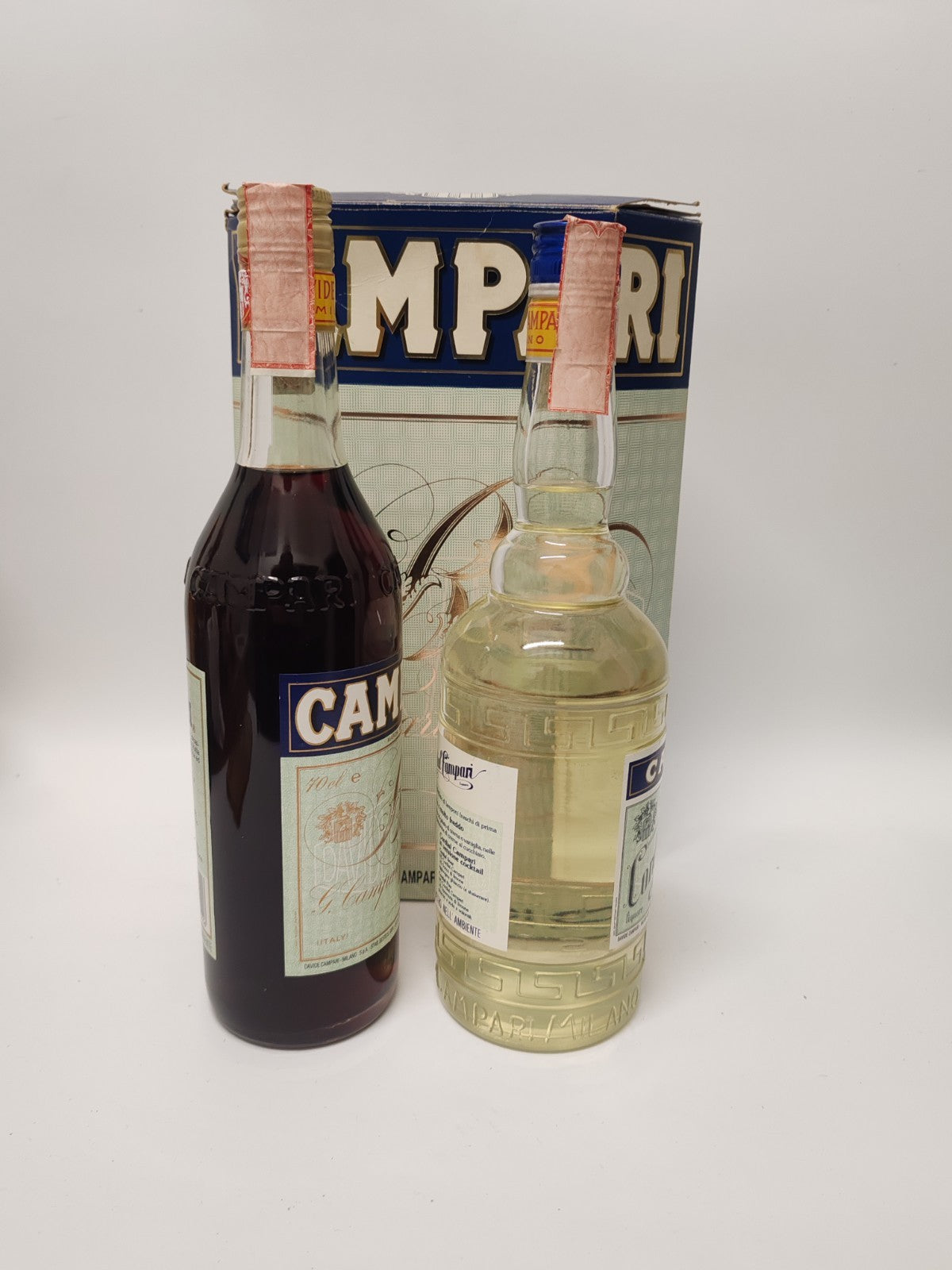 Campari Bitter & Cordial Geschenkset 2×0,7L | 1980er Vintage |Seltene Verpackung