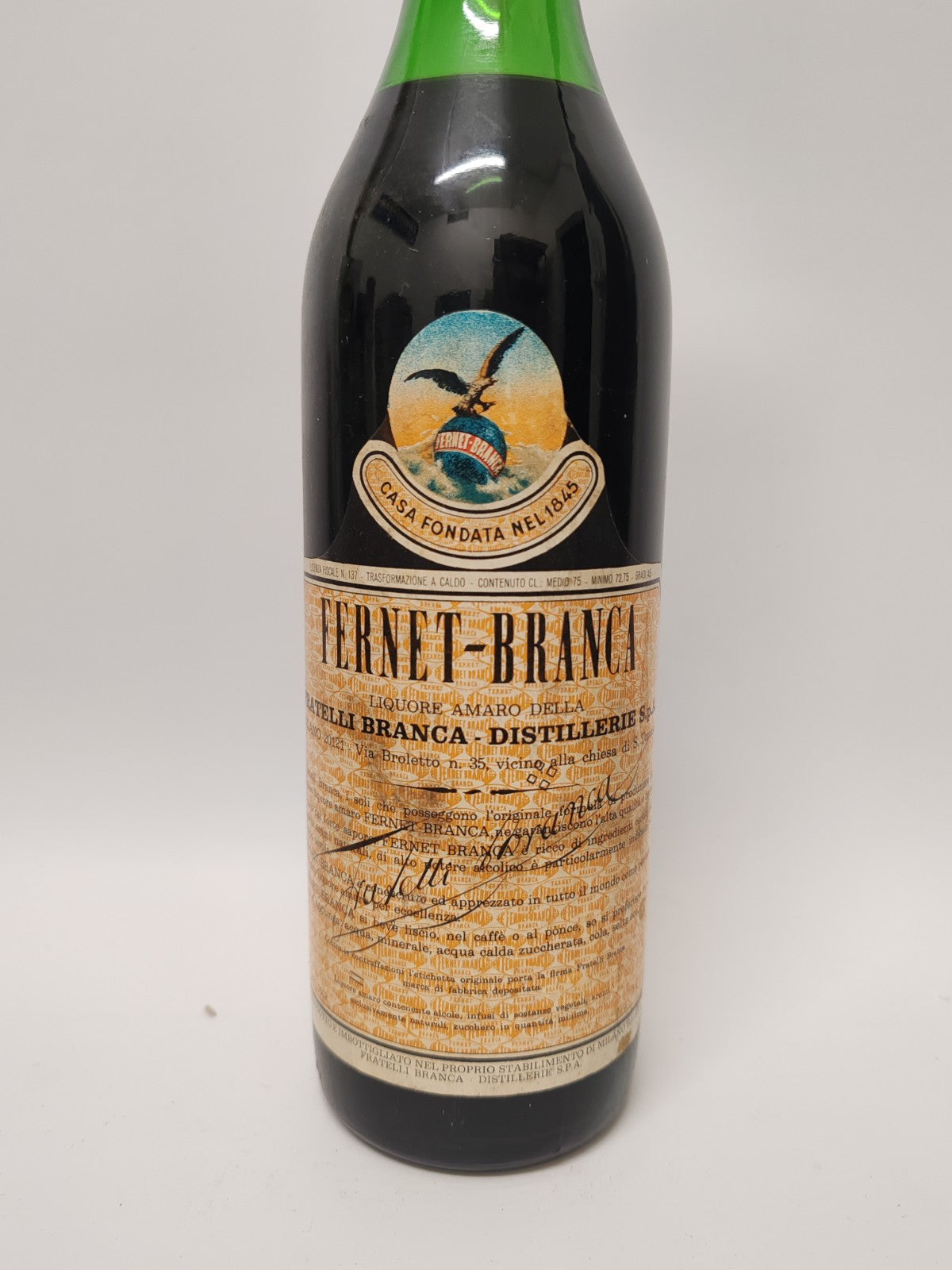 Fernet Branca Liquore Amaro – Original Vintage Kräuterlikör aus den 1970er Jahre