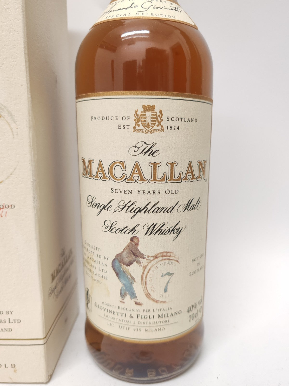 Macallan 7 Years Armando Giovinetti Special Selection 70cl 40%  80er Mit Schacht