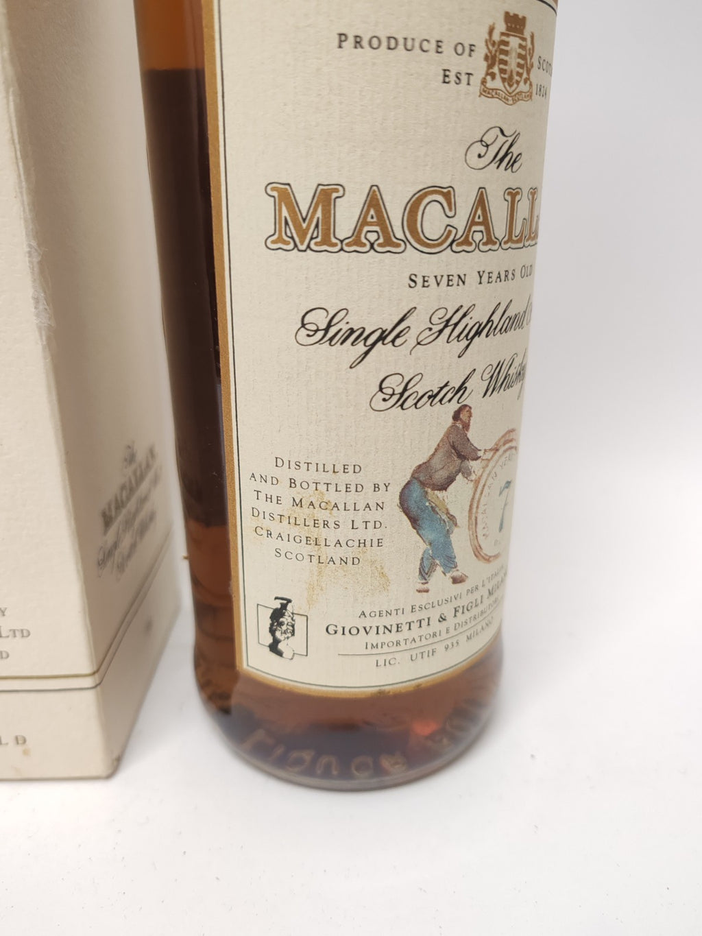 Macallan 7 Years Armando Giovinetti Special Selection 70cl 40%  80er Mit Schacht