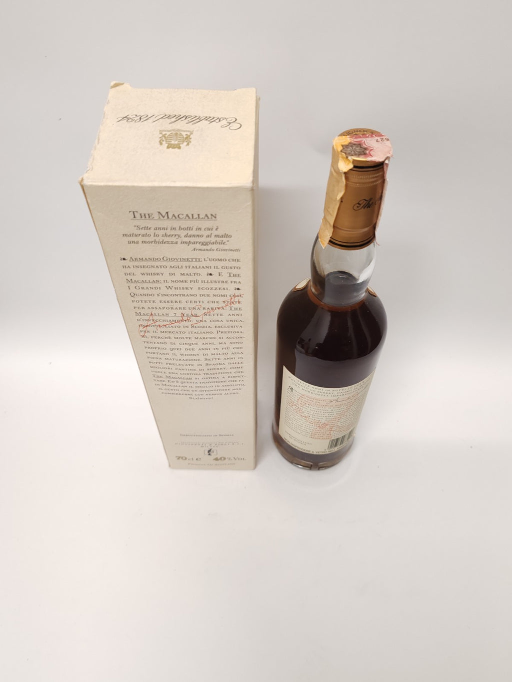 Macallan 7 Years Armando Giovinetti Special Selection 70cl 40%  80er Mit Schacht